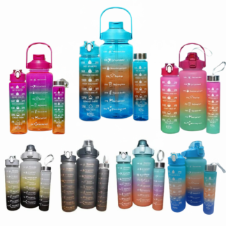 Set De 3 Termos Botella De Agua Motivacional